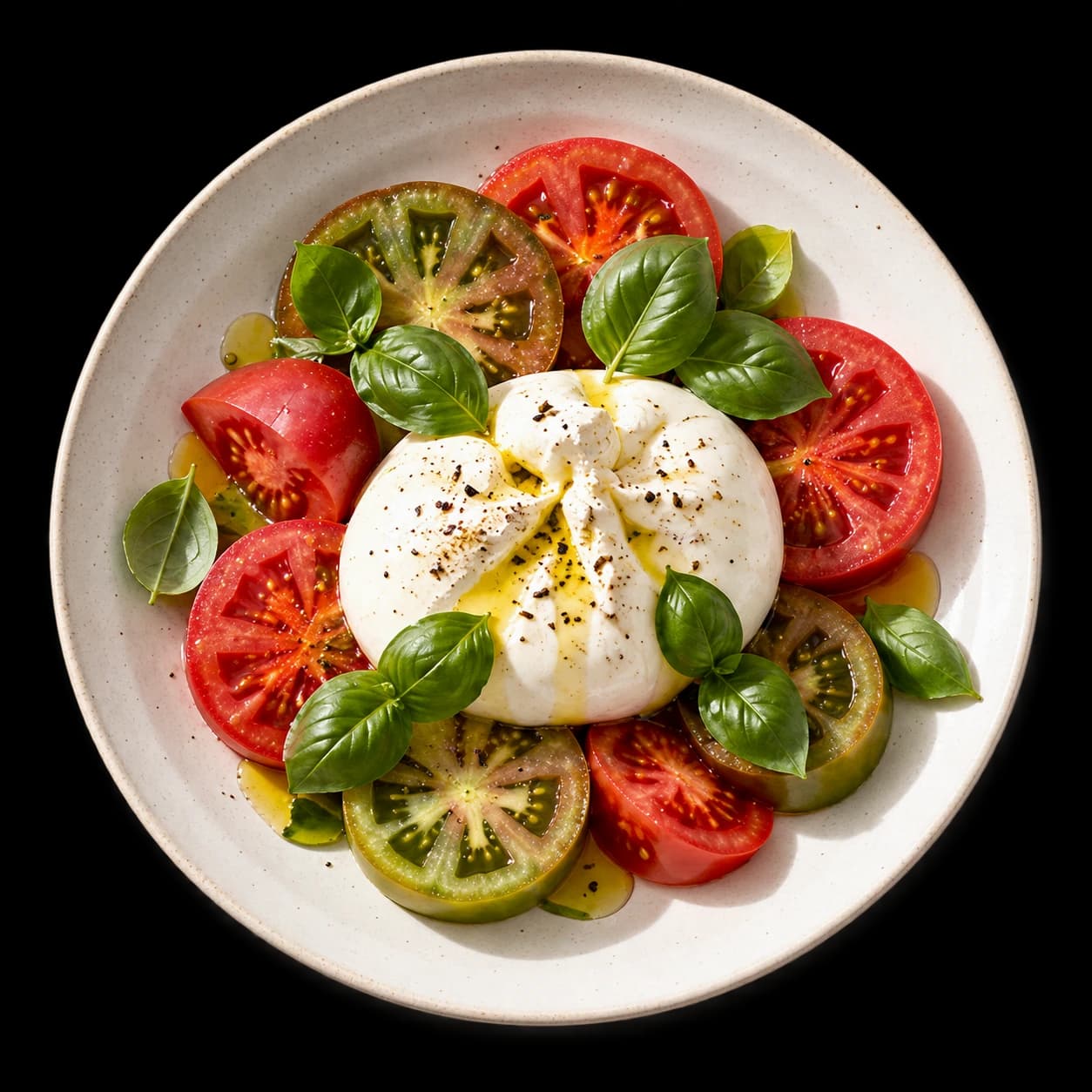 Tomate y burrata, el plato del escandallo de ejemplo.